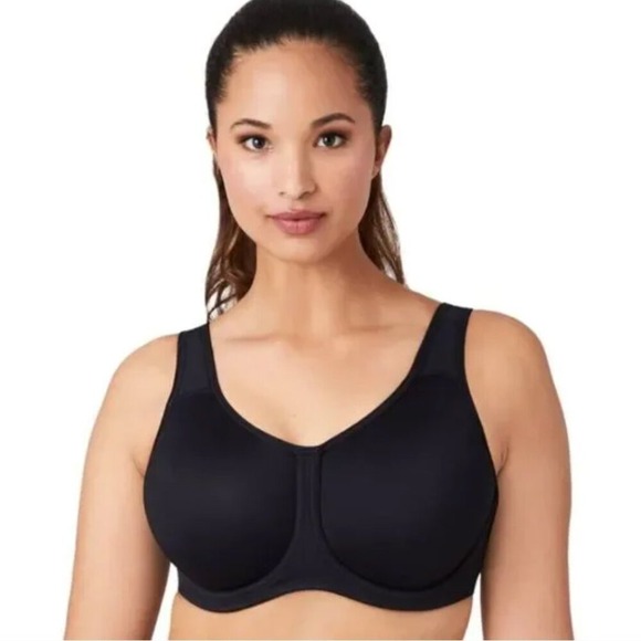 Wacoal 855170 Black Simone Sport Shigh Impact Underwire Bra size 34DD/ 34E - Picture 1 of 8
